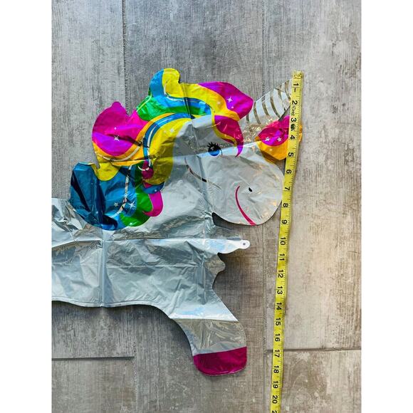 Unicorn Foil Balloon Birthday Party Kids Girls Rainbow No Helium Reusable NEW - Picture 5 of 5